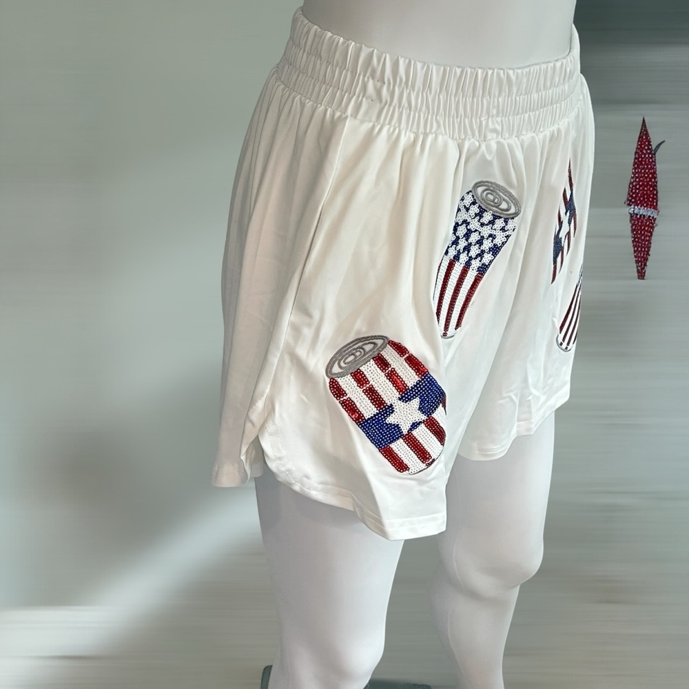 Cutest patriotic sequin “can” two piece short set S M L XL - Picture 11 of 12
